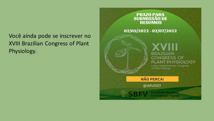 XVIII - Brasilian Congress of Plant Physiology